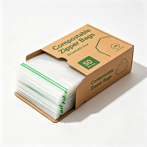 Transparent Self Seal <b>Plastic</b> Bags Heat Seal Food Packaging Pouches Recyclable Custom Printed for Bakery and <b>Kitchen</b> - Product Image 2