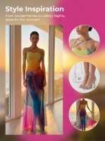 Robe longue moulante à col halter, motif arc-en-ciel, style bohème tendance Y2K, petite série 100 pièces MOQ, haute élasticité, pour soirée et club