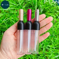 P-Lan Stock Offre Spéciale Bouteille De Vin Creative Vide 6ml Rouge À Lèvres Liquide Emballage Tubes De Brillant À Lèvres Personnalisés Avec Boîte D'emballage