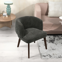 Fauteuil d'appoint de style moderne pour salon, chaise de salle à manger, hôtel, restaurant, pieds en bois de caoutchouc