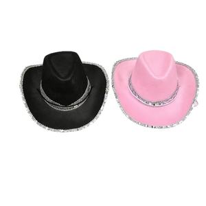 Sequin Cowgirl <strong>Hats</strong> Texan Country Bulk Western Style <strong>Hat</strong> Hen Night Fancy Dress Accessory for Women &amp; Girls - Product Image 2