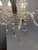 Lustre de luxe en or/argent chaud multi-tête pendentif suspendu lustre en cristal acrylique pour la décoration de plafond de mariage