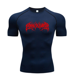 T-shirt Fitness da uomo a manica corta a compressione estiva - Product Image 1