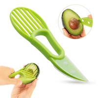 3 In 1 Avocado Slicer Shea Corer Boter Fruit Dunschiller Cutter Pulp Separator Plastic Mes Keuken Groentegereedschap Gadgets