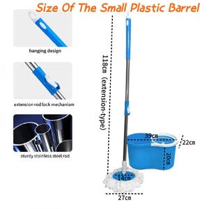طقم ممسحة أرضيات دوارة من المايكروفايبر مع دلو، سهلة التنظيف وبدون استخدام اليدين للتجفيف - Product Image 5