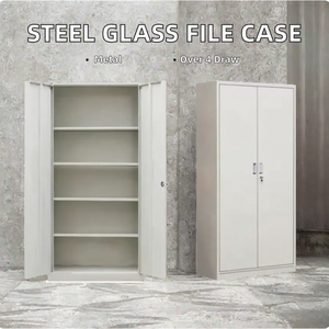 Modern Steel Document <b>Cabinet</b> with Glass Front and Over 4 Drawers for -Home Office and Warehouse Use - Product Image 2