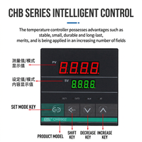 Controlador de Temperatura PID CHB702 con Pantalla Digital Modbus, Carcasa de Plástico IP65, Garantía de 3 Años, OEM, ODM, Personalizable