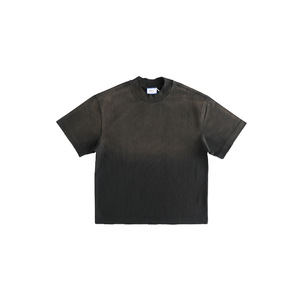 400G coton lourd Style américain petit cou T-Shirt <span class=keywords><strong>Vintage</strong></span> lavé délavé hommes T-shirt en détresse t-shirt - Product Image 2