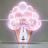 Présentoir à Bouteille de Champagne LED Personnalisé en Forme de Ballon, Glorificateur Joyeux Anniversaire pour Décoration de Soirée en Boîte de Nuit