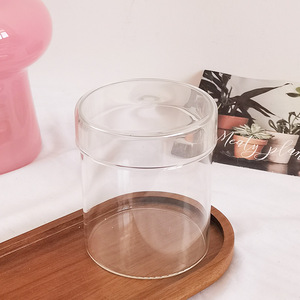 Làm bằng tay rõ ràng thủy tinh borosilicate Nến Lọ chịu Nhiệt Thủy Tinh rỗng container thủy tinh nắp cho trang trí nội thất nến làm - Product Image 1