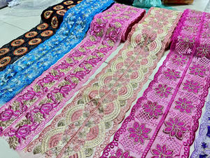 جديد تقليم افريقي مطرز دانتيل متعدد الالوان حجر الراين تقليم دانتيل لفستان التطريز - Product Image 2