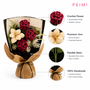 Bouquet di Fiori Artificiali Fatti a Mano con Rose e Tulipani, Regalo di Compleanno, Decorazione per la Festa dell'Insegnante e <span class=keywords><strong>della</strong></span> <span class=keywords><strong>Donna</strong></span> - Product Image 3