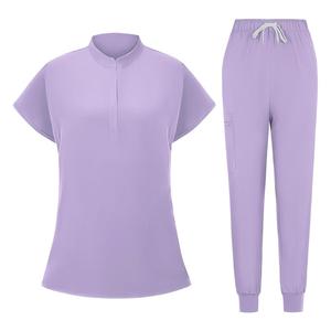 Manufacturer Summer Thin Short Sleeve Polyester Cotton Scrub Suits <b>Nurse</b> Operating Room Dentist Workwear Two Piece Set - Product Image 6