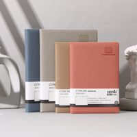 Cuaderno A5 de Cuero PU con Textura de Tela, Icono Grabado, 100 Hojas Rayadas de 100GSM, 3 Colores, Papelería de Oficina, Venta al por Mayor