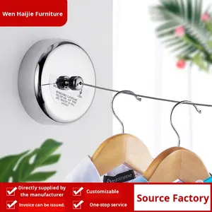 <span class=keywords><strong>Tendedero</strong></span> Retráctil Invisible de Acero Inoxidable sin Taladro para Hotel, Diseño Moderno y Simple para Uso Interior/<span class=keywords><strong>Exterior</strong></span>, Nailon - Product Image 2