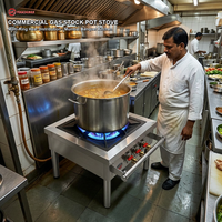 Cuisinière à gaz commerciale pour restaurant, en acier inoxydable, à brûleur unique, équipement de cuisson professionnel robuste