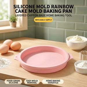 Ensemble de moules à gâteau en silicone rose de 5 tailles, moule à pâtisserie rond antiadhésif avec poignées pour accessoires de cuisson, pâtisserie maison et desserts DIY - Product Image 1