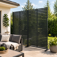 Écran de Confidentialité Métallique Personnalisé 72" H X 47.2" Panneau Décoratif d'Extérieur avec Support pour Balcon, Terrasse, Patio