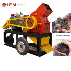 HSM Portable Mini Diesel Engine Hammer Mill Crusher Small Scale Mobile Coal Glass Gold Ore Rock Crushing Machine Price