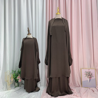 2024 nouveau Design musulman jeune fille plaine adolescents modeste Khimar Hijab Abaya ensembles Eid ensembles pour les filles 14 ans