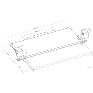 V-마운트 홈 오피스 조절 가능한 책상 아래 키보드 트레이 무단계 조절 220mm 확장 MDF 데스크 클램프 블랙/화이트 5kg 하중 - Product Image 6