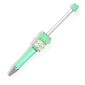 Stylo à bille en plastique avec strass colorés, design de chat KT de dessin animé, nouveau modèle 2025, fabrication de bijoux, jouets durables - Product Image 5