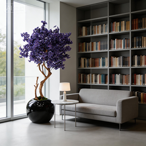 New High-end Plastic <strong>Artificial</strong> Cherry Blossom <strong>Tree</strong> 210CM Large <strong>Indoor</strong> Blue for Home School Party Wedding Shop Decoration - Product Image 2