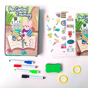 6 <span class=keywords><strong>Stili</strong></span> di Carte per l'Educazione Precoce dei Bambini, Allenamento al Controllo della Penna, Pratica di Scrittura per l'Asilo, Giocattoli <span class=keywords><strong>Educativi</strong></span> per Bambini - Product Image 4