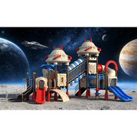 Tobogán Educativo de Plástico para Exteriores con Temática Espacial Personalizado, Equipo de Juego Infantil de Alta Calidad