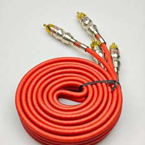 สาย RCA สำหรับเครื่องเสียงรถยนต์ สายเชื่อมต่อเสียงสเตอริโอ RCA แบบมีฉนวนหุ้ม ขั้วต่อชุบนิกเกิล สำหรับเครื่องขยายเสียงรถยนต์ ระบบสเตอริโอ - Product Image 4