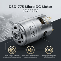 Moteur à engrenages droits CC 12V 24V à couple élevé, petit moteur électrique de 33 mm pour compteur de billets, accepteur de billets, automatisation de bureau