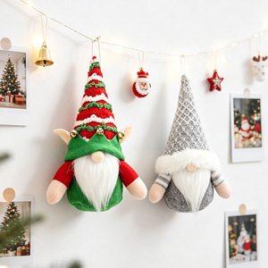Décoration de Noël : Poupée sans visage tricotée, jouet en peluche, ornement de vacances, Père Noël créatif, Rudolph lumineux - Product Image 4