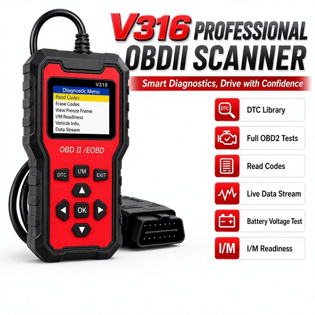 OBD2 EOBD Car Engine Fault Diagnostic Tool OLIVER Code Reader V316 Multilingual Cross-Border E-Commerce Wholesale