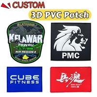 Patch PVC personnalisé 2D/3D en relief, logo en caoutchouc souple, écussons thermocollants, badge PVC pour sac à dos, applique de vêtements en gros avec crochet et boucle