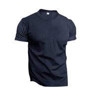 Nouveau T-shirt d'été 2026 pour homme, couleur unie, col ras du cou, manches courtes, haute qualité, respirant, très élastique, décontracté, sport, design vierge
