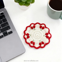 En gros, Sous-verre en crochet fait main motif cerise, pour boissons aux fruits, dessous de théière, décoration de table, cadeau