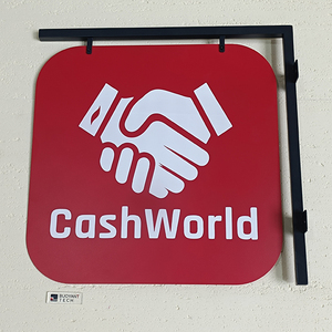 ป้ายไฟ OEM แบบแขวน ป้ายโฆษณาสำหรับร้านค้า ร้านอาหาร ป้ายโลโก้ ป้ายชื่อ ป้ายกลมสั่งทำ ป้ายติดผนังภายนอกอาคาร ป้ายใบมีดสำหรับธุรกิจ - Product Image 4