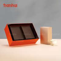 Tianhui Emballage de boîte-cadeau magnétique de luxe Boîte en papier imitation cuir avec boîte à couvercle en acrylique transparent pour l'emballage de l'ensemble Gft de thé