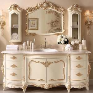 Custom Luxury MDF Bathroom Cabinet <b>with</b> Integrated Sink and <b>Mirror</b> Modern Design Water Resistant Eco-Friendly Easy to Clean - Product Image 6