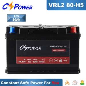 Batterie de <span class=keywords><strong>voiture</strong></span> CSPower Start Stop 6-QTF-80 12V 80Ah AGM VRL4 80-H7 CCA 800 140 Capacité de réserve Rechargeable - Product Image 3