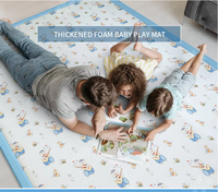 Tapis de jeu moderne à poils ras de 30 mm d'épaisseur, imprimé animaux mignons, écologique, antidérapant, en polyester, fabriqué à la machine, personnalisable