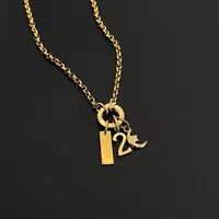 Chaînes minimalistes en acier inoxydable EMANCO pour femmes, breloques numérotées en cristal, chaîne à maillons, bijoux de mode, dropshipping, vente en gros