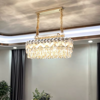 Lustre LED rond en cristal doré pour intérieur, avec une luminosité élevée, éclairage moderne pour salon, hall, montage au plafond