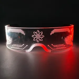 멋진 빛나는 LED 안경 빛나는 의상 네온 빛 깜박이 선글라스 나이트 클럽 DJ 댄스 파티 장식 선글라스 공장