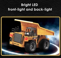 Nouveau Camion Benne RC Huina 1540 1:18 2.4G 6 Canaux avec Rotation à 360 Degrés, Version Excavatrice, Véhicule d'Ingénierie Télécommandé