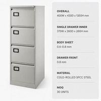 Armoire de classement verticale en métal de qualité institutionnelle avec porte-étiquettes pour l'archives scolaires, les bureaux gouvernementaux et les projets de fourniture
