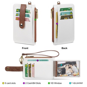 New Slim Bifold RFID Blocking PU Leather <b>Card</b> <b>Holder</b> <b>Wallet</b> for Ladies Multi-<b>Card</b> Bag with Zipper Clip Closure Logo Coin Purse - Product Image 3