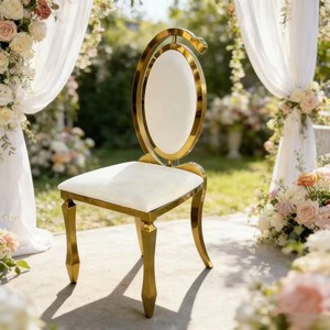 Silla Moderna de Acero Inoxidable para Eventos y Banquetes con Cojín de Terciopelo para Decoración de Hoteles y Salones de Bodas - Product Image 3