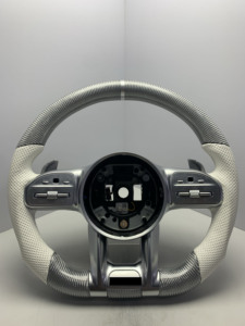Volant sport AMG en cuir et fibre de carbone pour Mercedes Benz C E S G GLE GLS GLC CLS W213 W222 W205 C63, nouvelle édition améliorée - Product Image 6