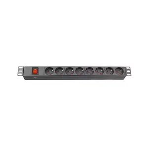 1u 19 inch Germany Type 8 ways switch pdu superior power outlet aluminum cabinet pdu